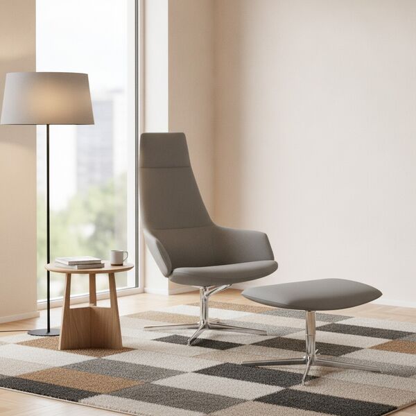 4-Star-Base Lounge Armchair 01 3D model in a workplace interior scene