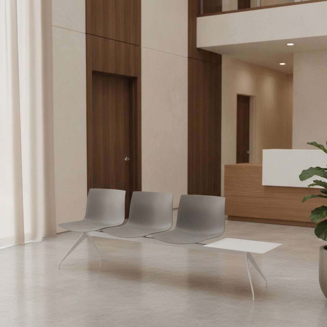 3-Seat Beam Bench 01 3D Model
