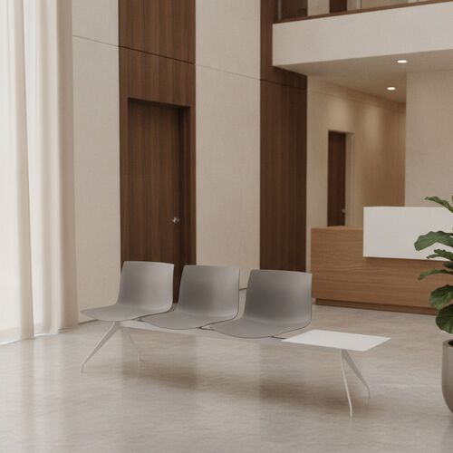 3-Seat Beam Bench 01 3D Model