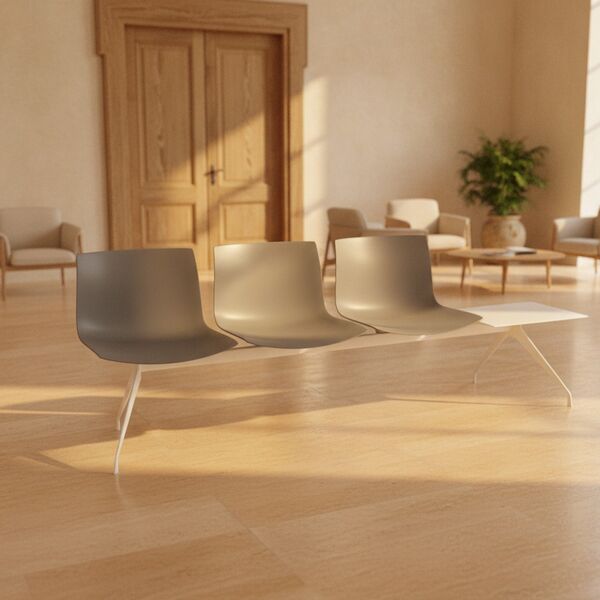 3-Seat Beam Bench 01 3D model in a college and university interior scene