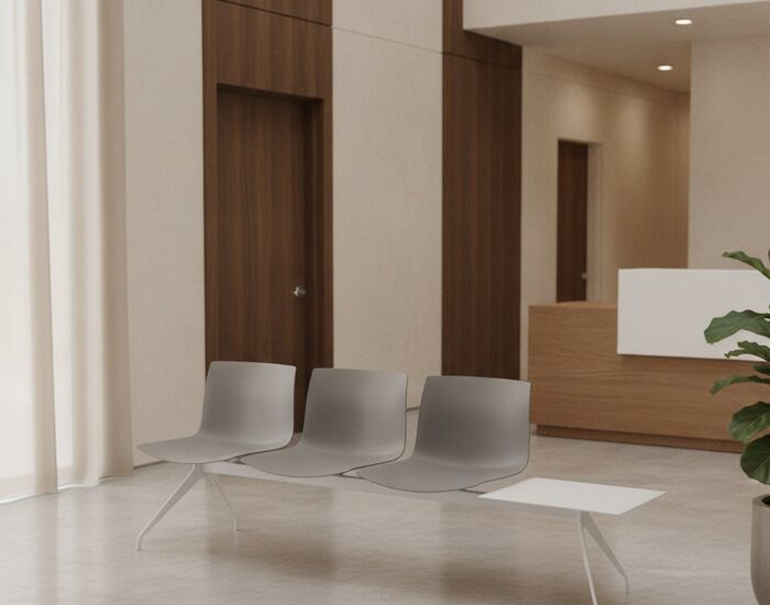 3-Seat Beam Bench 01 3D Model