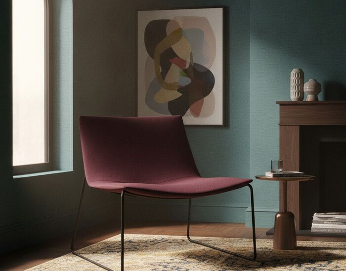 Leather Sled-Base Lounge Chair 01 3D Model