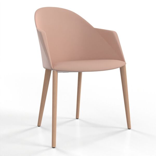Wood-Leg Shell Armchair 01 3D model render view