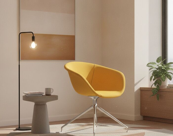 Swivel-Trestle Shell Armchair 03 3D Model