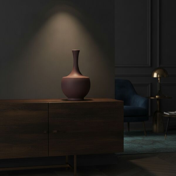 Ceramic Brown Round Pot 04 3D Model