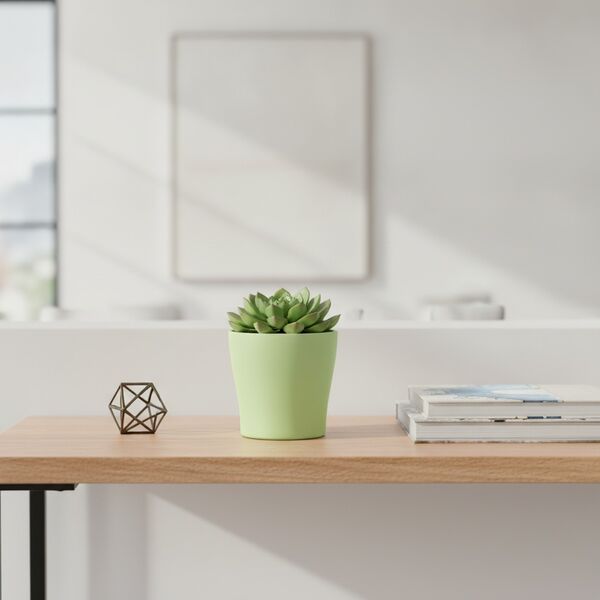 Ceramic Green Round Pot 06 - interior view 1