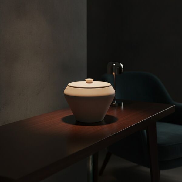 Ceramic Tan Round Pot 02 3D Model