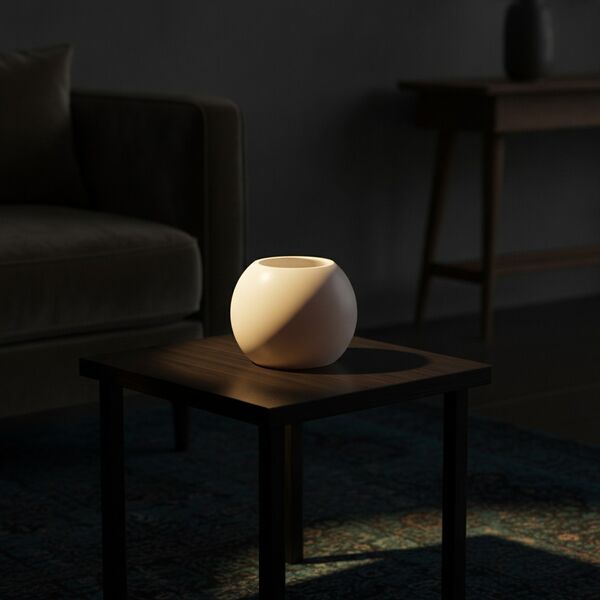 Ceramic White Round Pot 05 - interior view 2