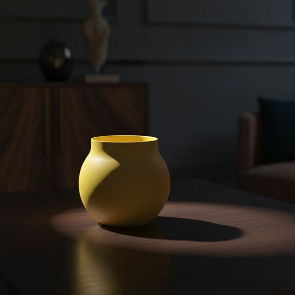 Ceramic Yellow Pot 08 3D Model