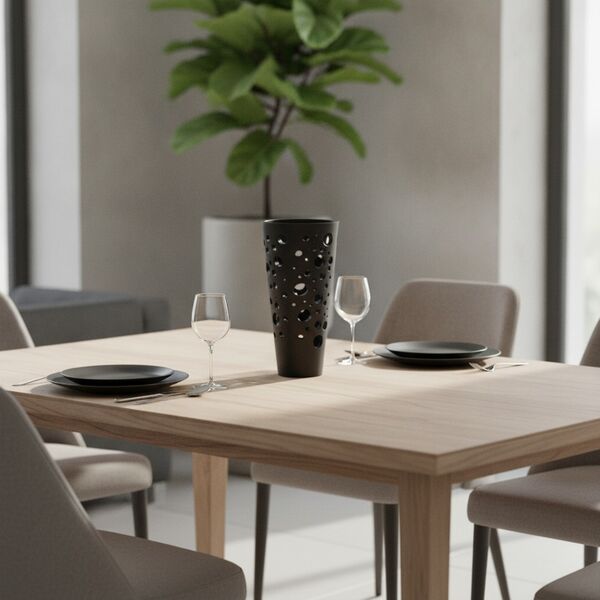 Round Plastic Black Pot 07 - interior view 1