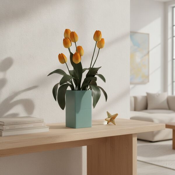 Squared And Flowers Pot 18 - interior view 1