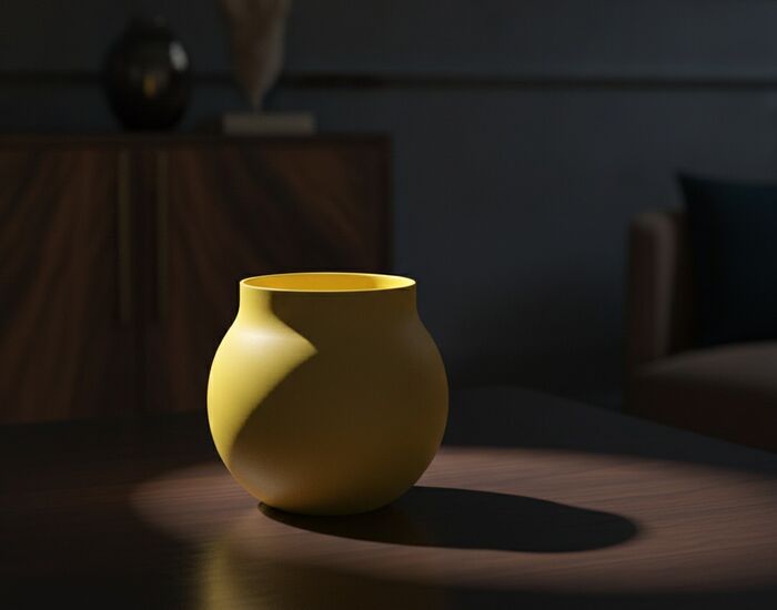 Ceramic Yellow Pot 08 3D Model