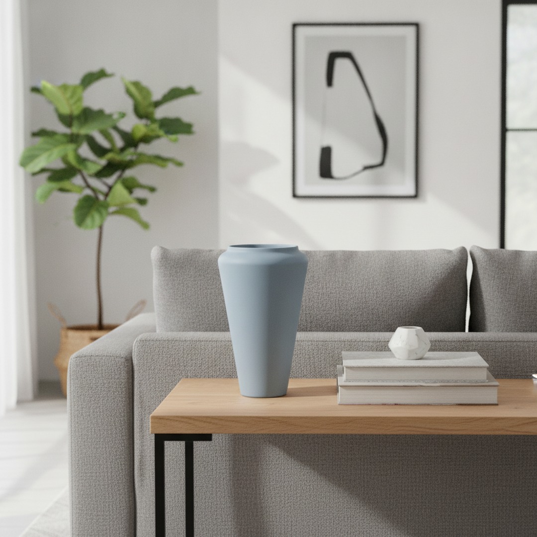Ceramic Blue Round Pot 03 3D Model