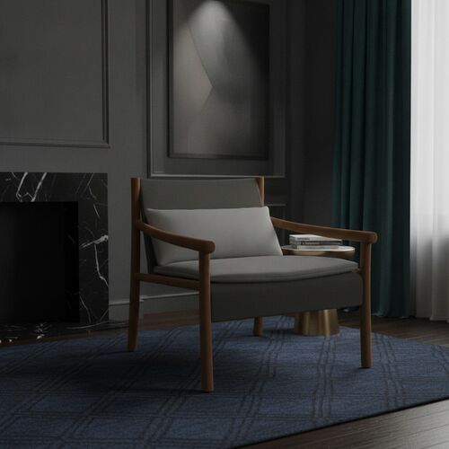 Wood-Frame Lounge Chair 01 3D Model
