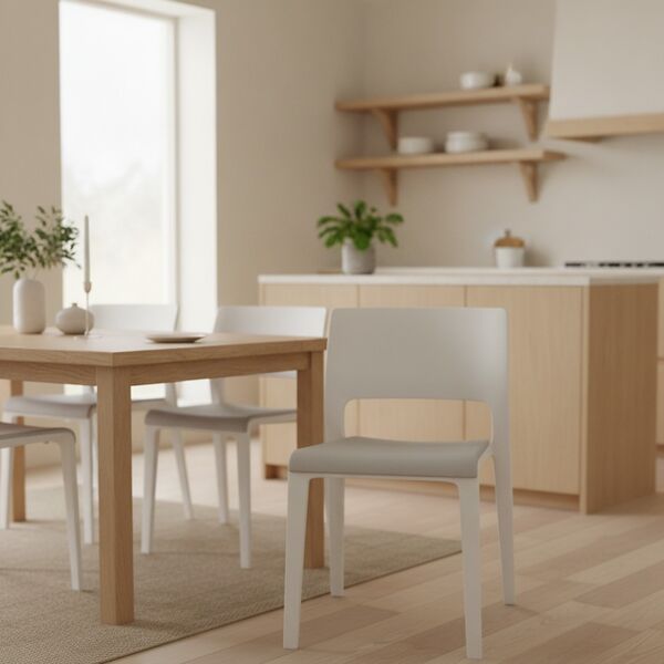 Padded-Seat Shell Chair 04 3D model in a kitchen interior scene