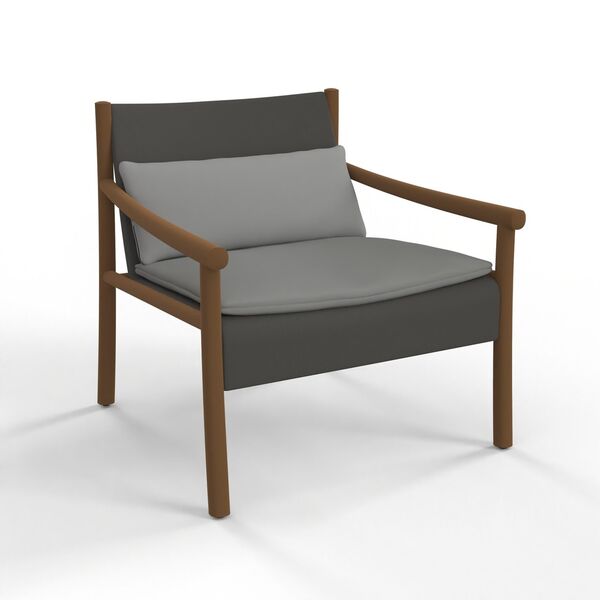 Wood-Frame Lounge Chair 01 3D model render view