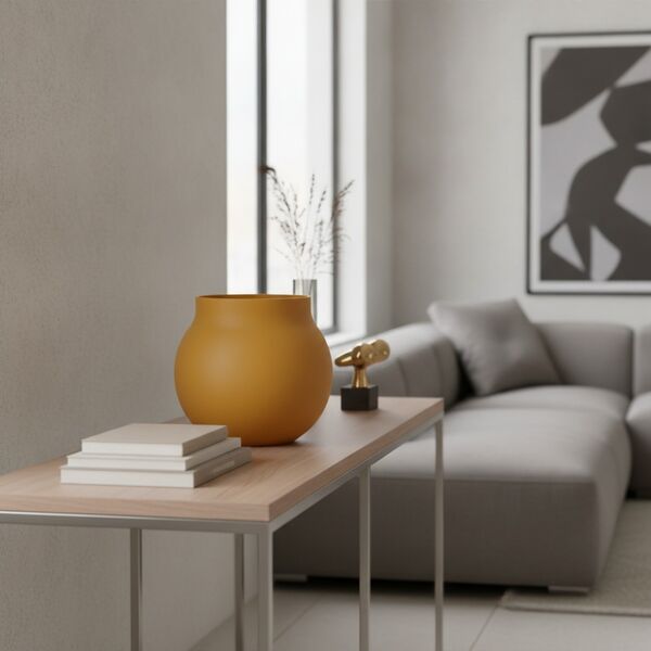 Ceramic Orange Pot 09 - interior view 1