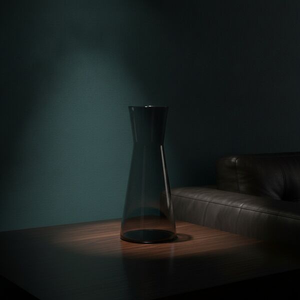 Glass Grey Round Pot 10 - interior view 2