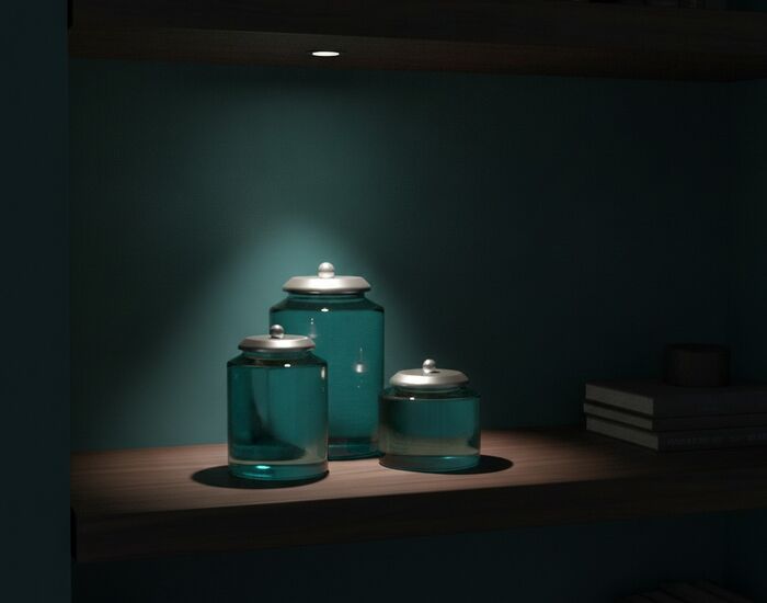 Glass Cyan Set Pots 01 3D Model
