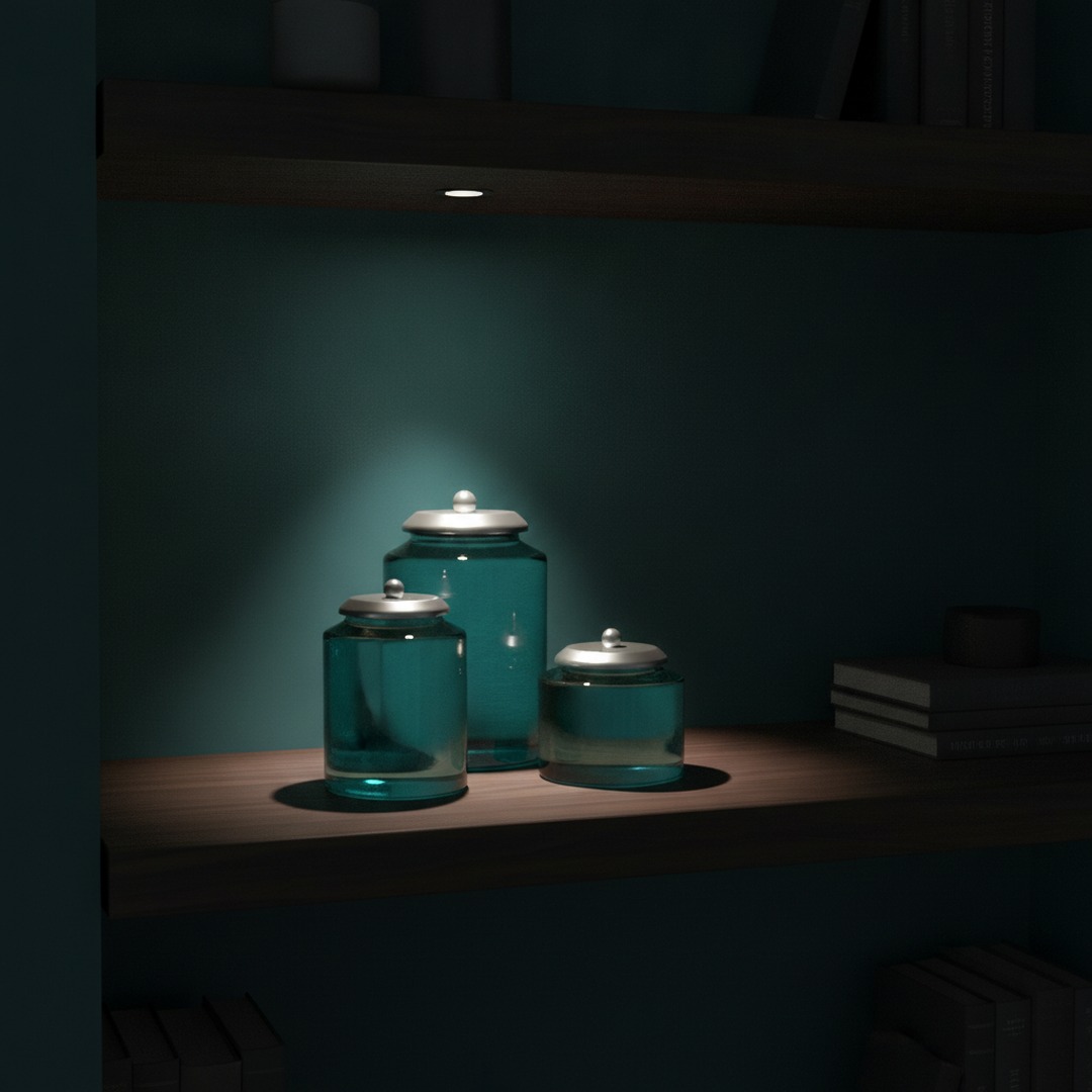 Glass Cyan Set Pots 01 3D Model