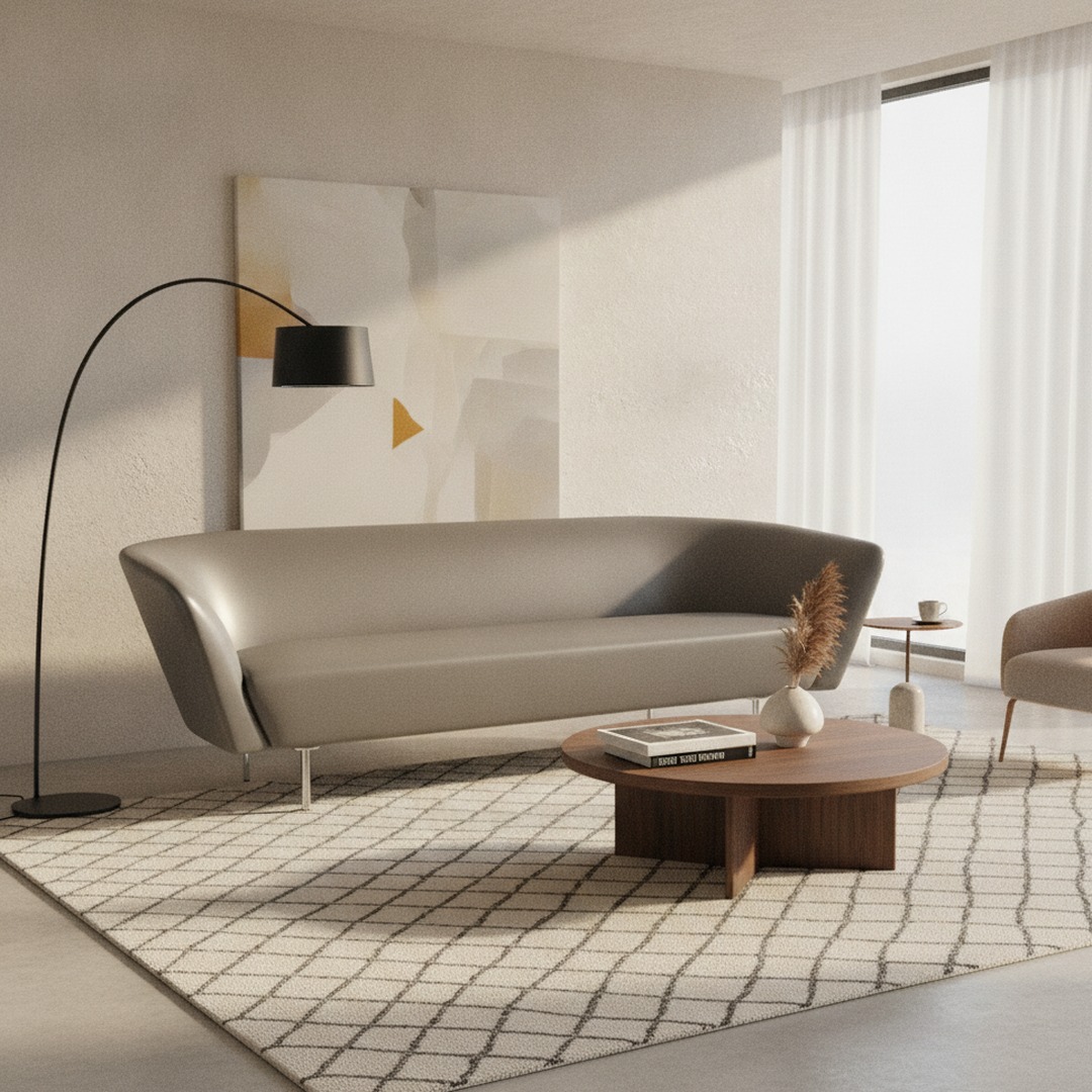 3-Seat Compact Sofa 01 3D Model