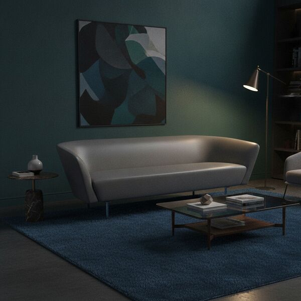 3-Seat Compact Sofa 01 3D model in a living room interior scene