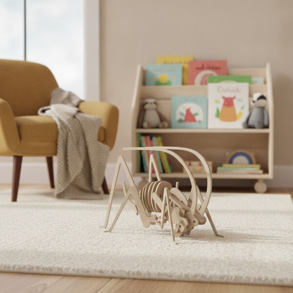 Plywood Toy Grasshopper - interior view 1