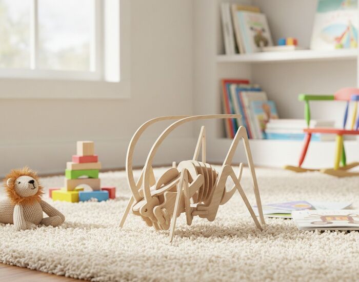 Plywood Toy Grasshopper 3D Model