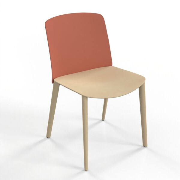 Wood-Leg Polypropylene Shell Chair 05 3D model render view