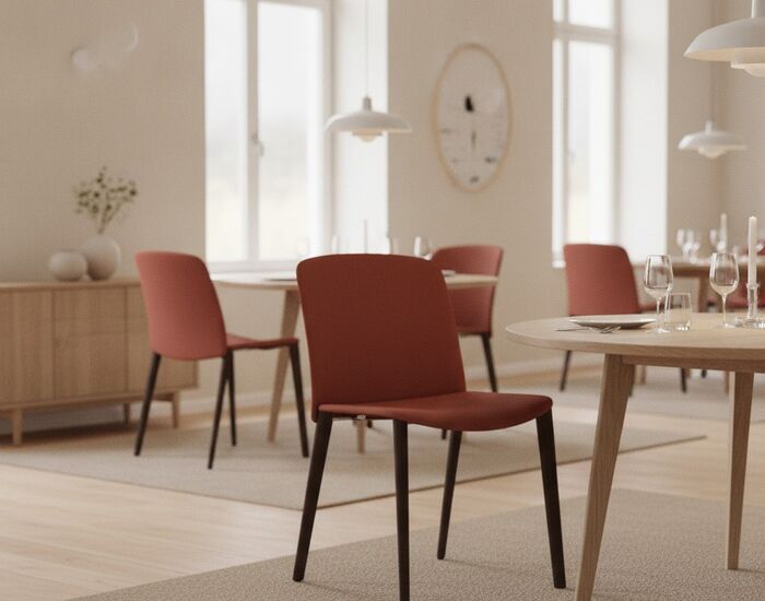 Upholstered Wood-Leg Shell Chair 05 3D Model