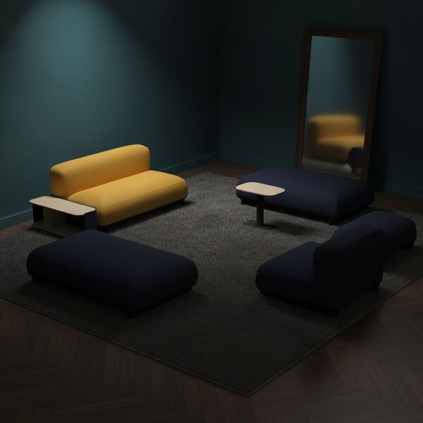 Living Room Seating Composition 01 3D model in a living room interior scene