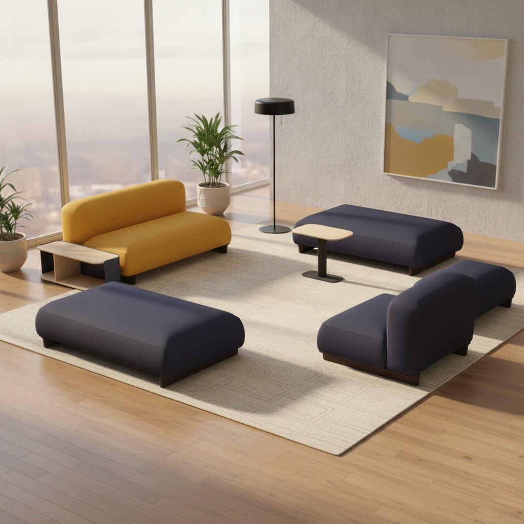 Living Room Seating Composition 01 3D Model