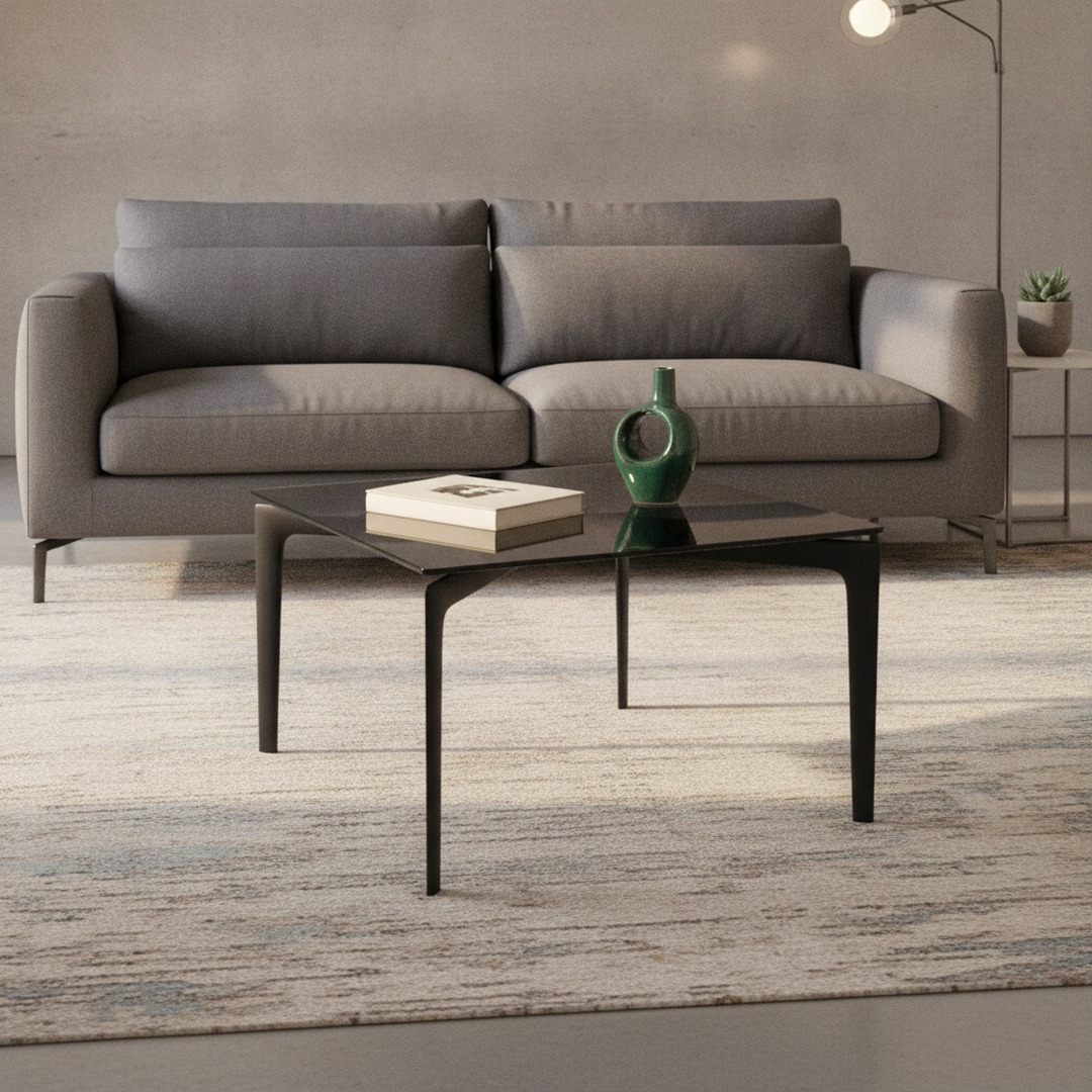 Square Glass-Top Coffee Table 01 3D Model