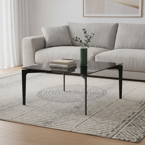 Square Glass-Top Coffee Table 02 3D Model