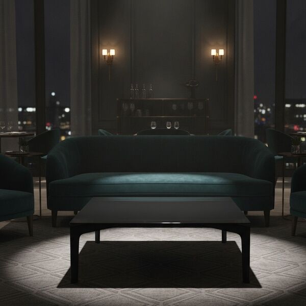 Square Glass-Top Low Table 01 3D Model