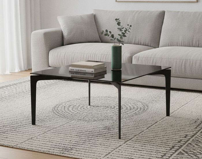 Square Glass-Top Coffee Table 02 3D Model