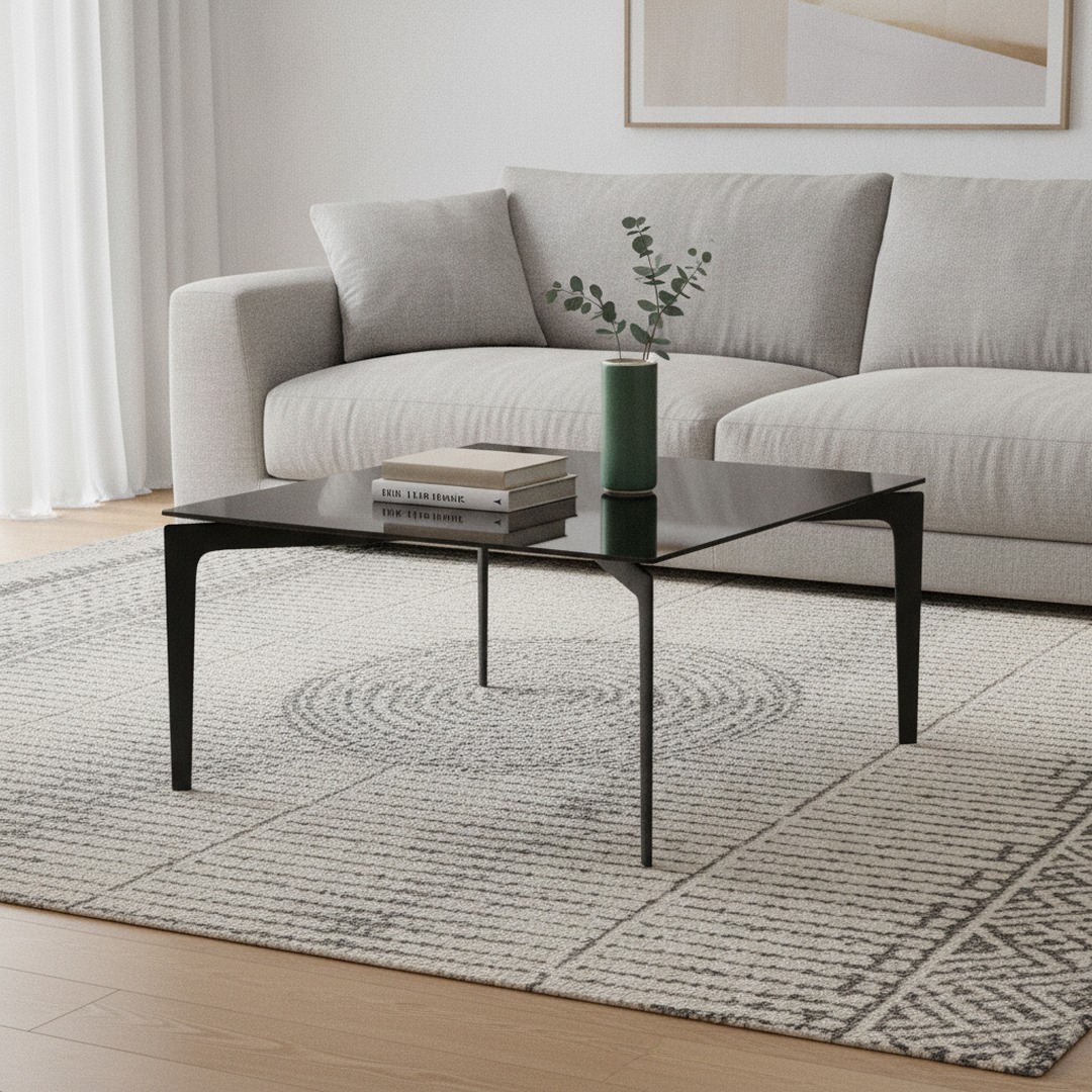 Square Glass-Top Coffee Table 02 3D Model