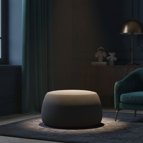 Fabric Gray Pouf 03 3D Model