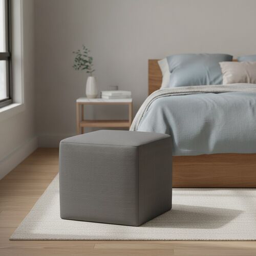 Fabric Gray Pouf 07 3D Model