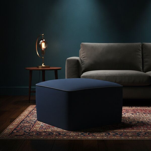 Fabric Blue Pouf 08 3D Model