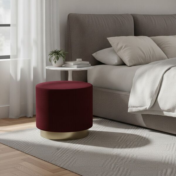 Fabric Brown Metal Base Pouf 09 - interior view 2