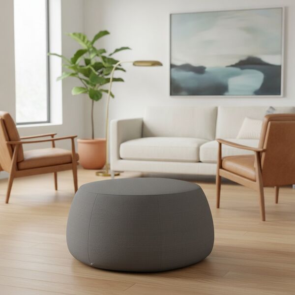 Fabric Gray Pouf 03 - interior view 1