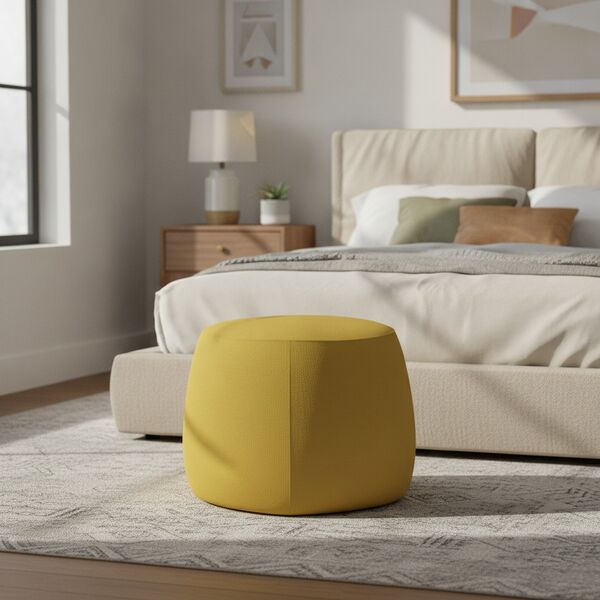 Fabric Yellow Pouf 04 - interior view 1