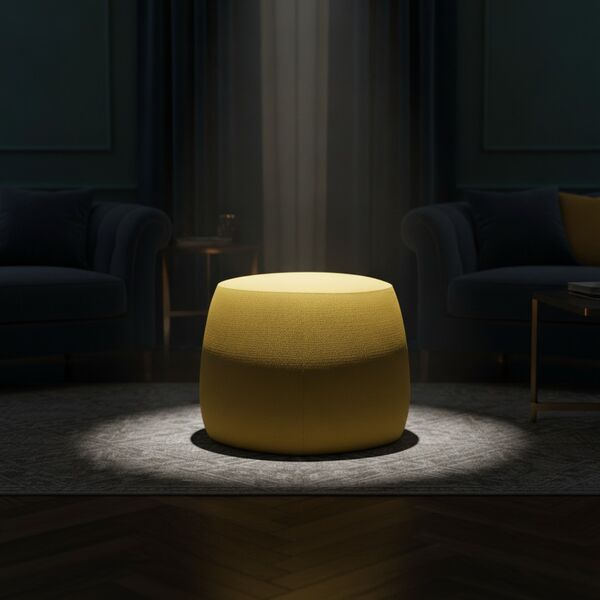 Fabric Yellow Pouf 04 - interior view 2