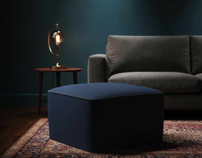 Fabric Blue Pouf 08 3D Model