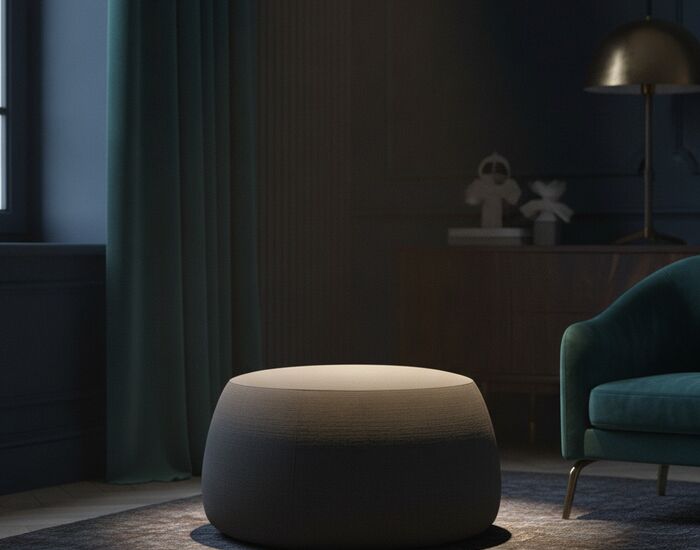 Fabric Gray Pouf 03 3D Model