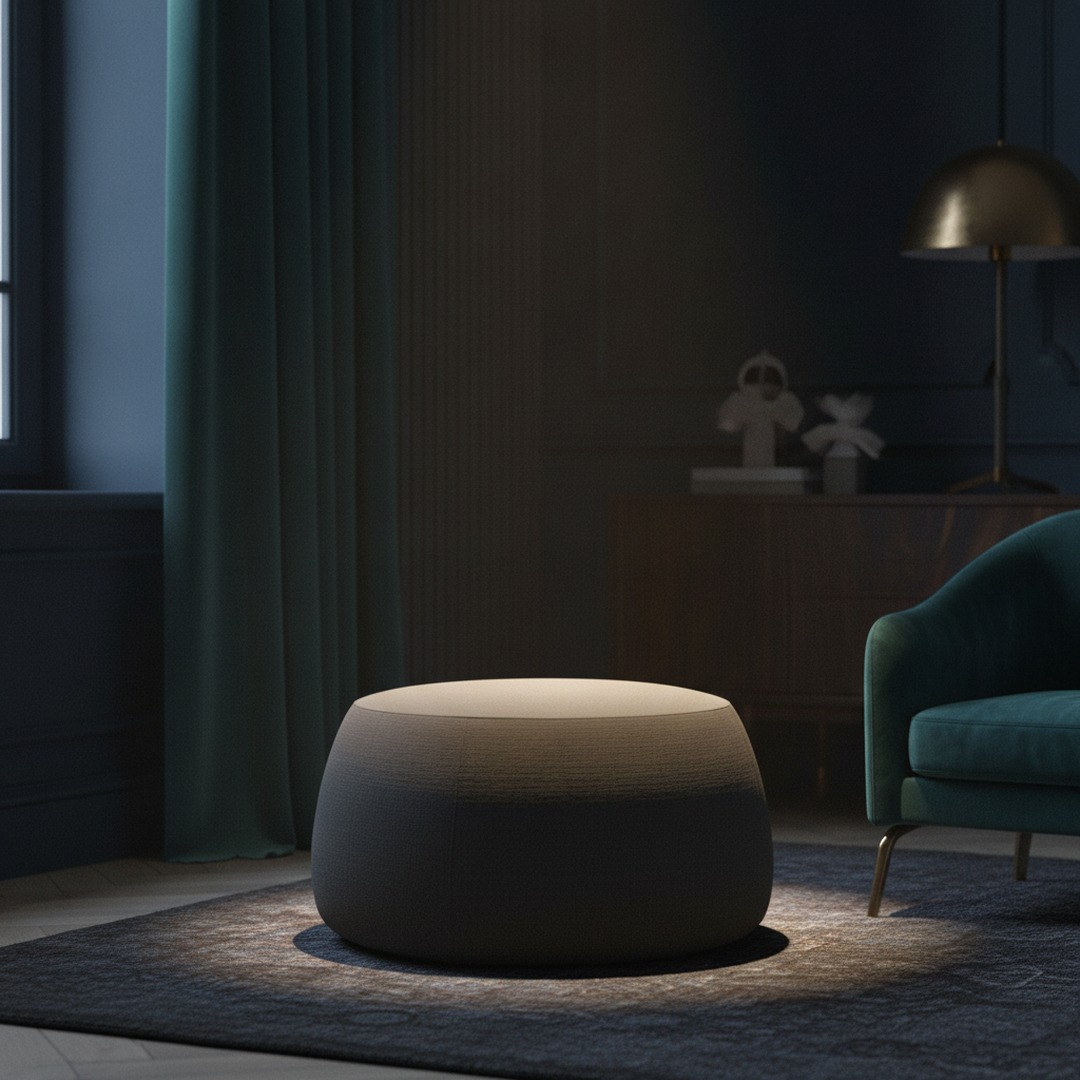 Fabric Gray Pouf 03 3D Model