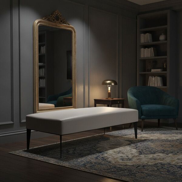 2-Seat Upholstered Bench 01 3D model in a living room interior scene