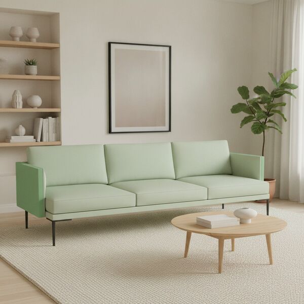 3-Seat Metal-Leg Sofa 01 3D Model