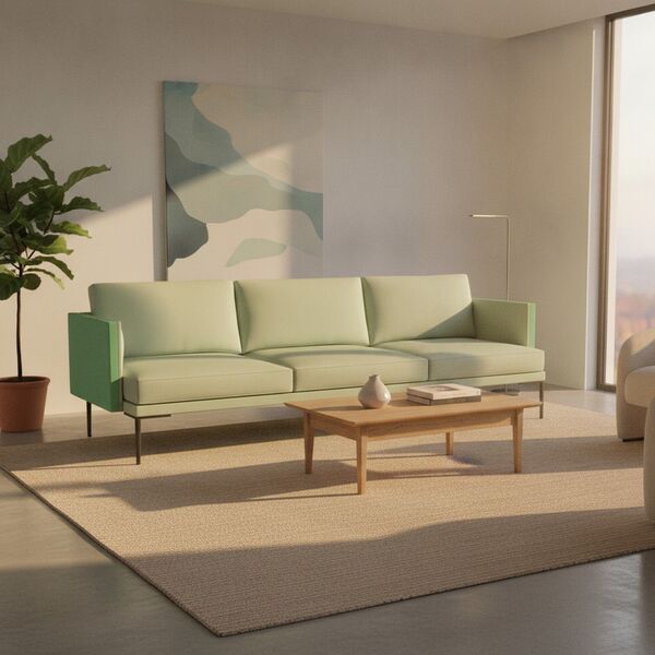 3-Seat Metal-Leg Sofa 01 3D model in a living room interior scene